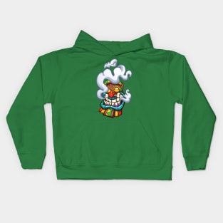 Smoking Tiki Mask Kids Hoodie